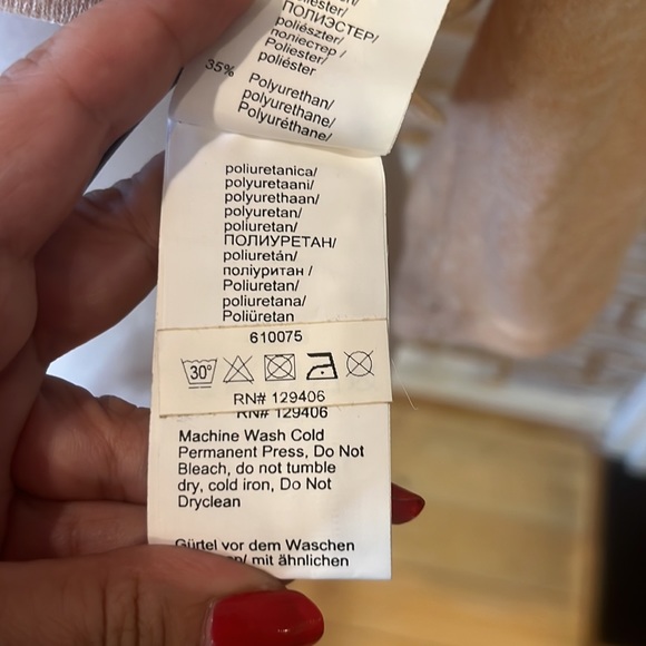 Venus Pink Cowl Neck Ruched Skirt Belted Fitted Mini Dress, Women’s Size Small. - Picture 7 of 7